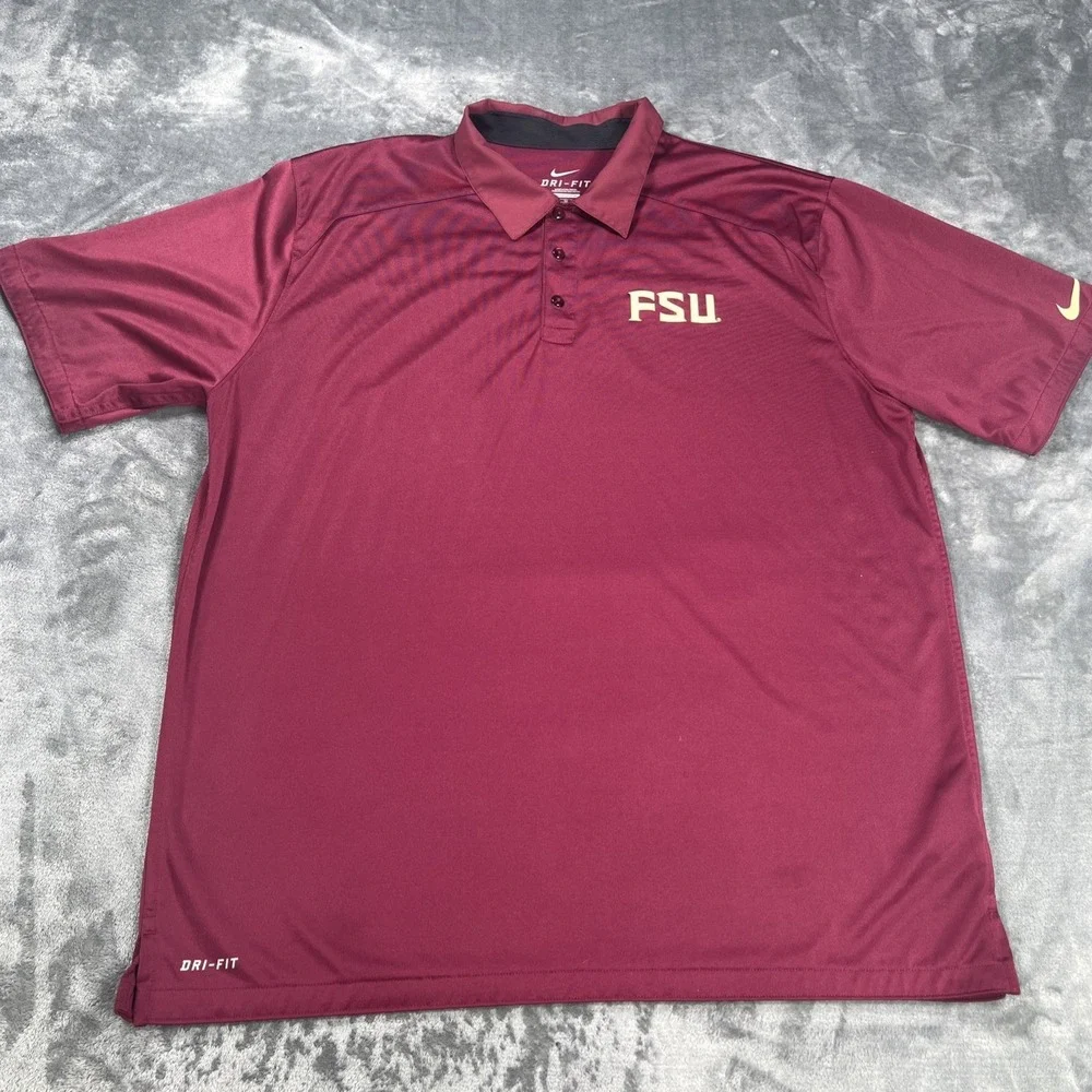 Florida State Seminoles Nike Polo Shirt Mens XL Golf Dri-Fit FSU Football Vented